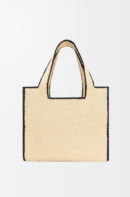 Loewe Large LOEWE Font tote in raffia