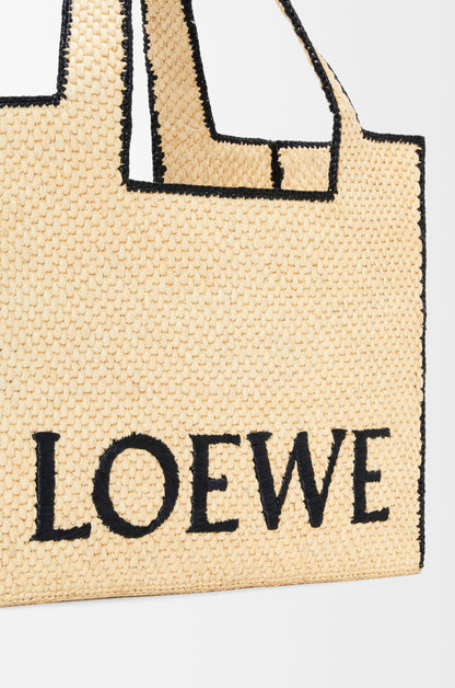 Loewe Large LOEWE Font tote in raffia