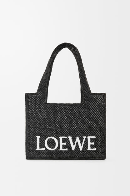 Loewe Medium LOEWE Font tote in raffia