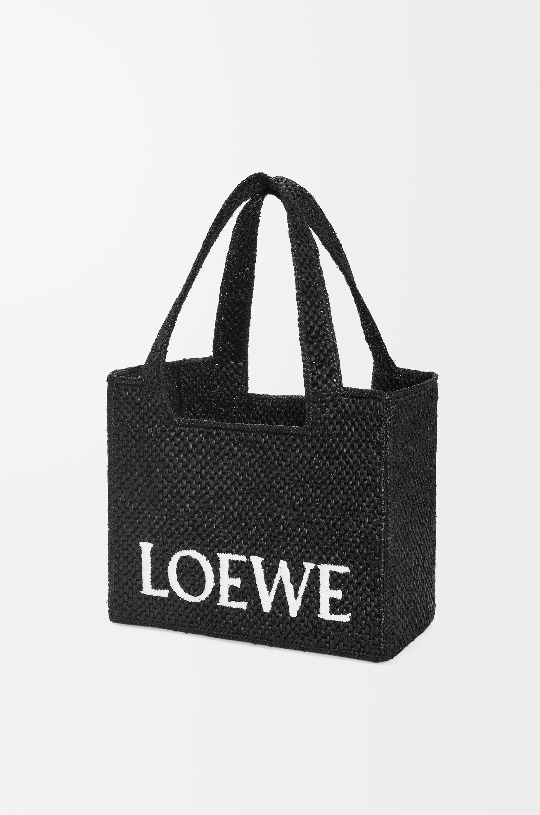 Loewe Medium LOEWE Font tote in raffia