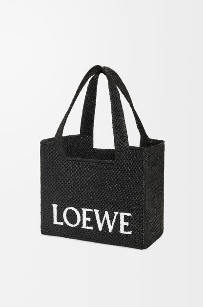 Loewe Medium LOEWE Font tote in raffia