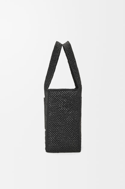 Loewe Medium LOEWE Font tote in raffia