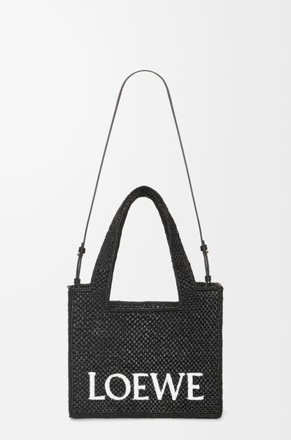 Loewe Medium LOEWE Font tote in raffia