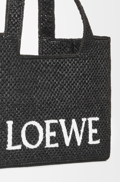 Loewe Medium LOEWE Font tote in raffia