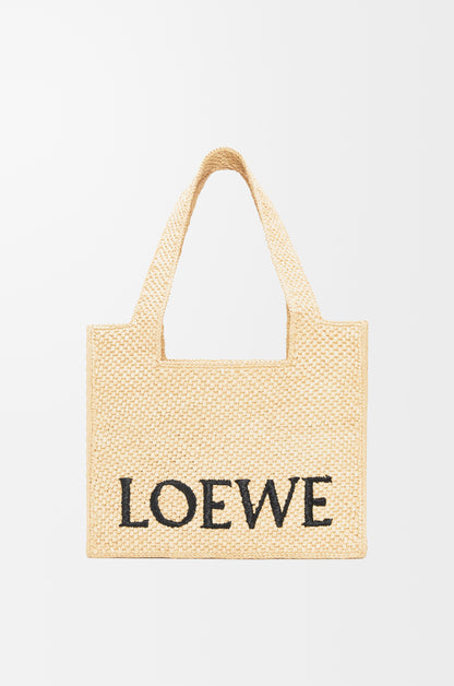 Loewe Medium LOEWE Font tote in raffia