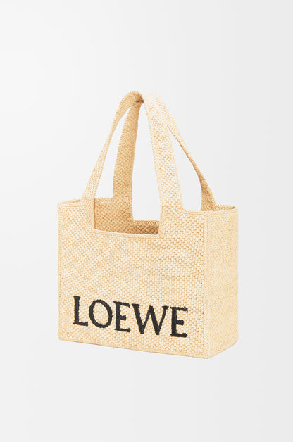 Loewe Medium LOEWE Font tote in raffia