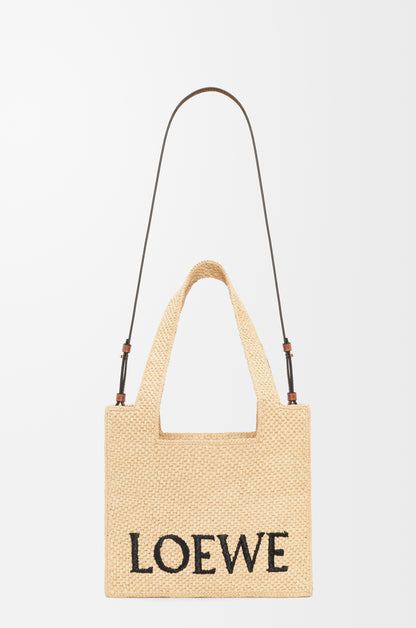 Loewe Medium LOEWE Font tote in raffia