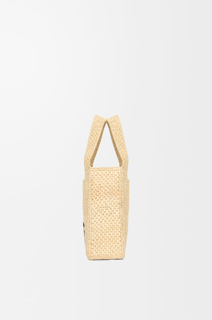 Loewe Mini LOEWE Font tote in raffia