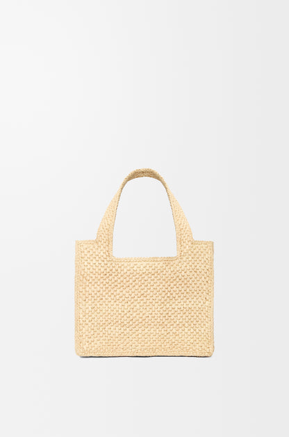 Loewe Mini LOEWE Font tote in raffia
