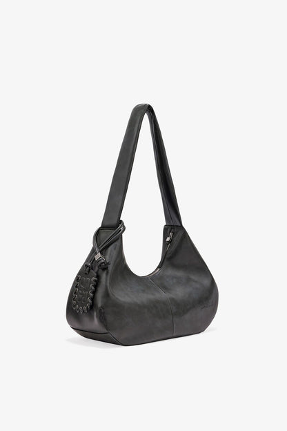 Ganni Steal Grey Steal Grey Medium Hobo Bag