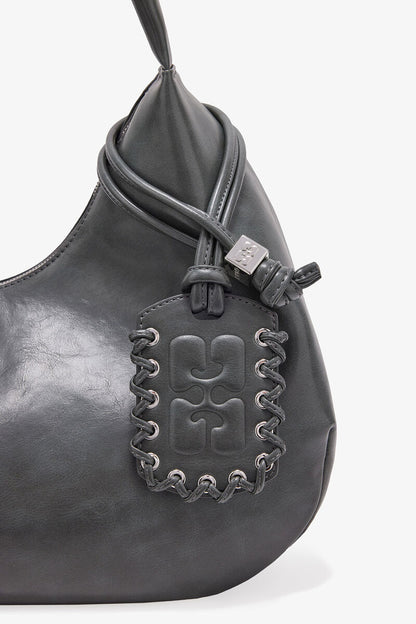 Ganni Steal Grey Steal Grey Medium Hobo Bag