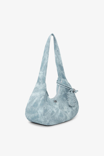Ganni Celestial Blue Bleached Medium Hobo Bag