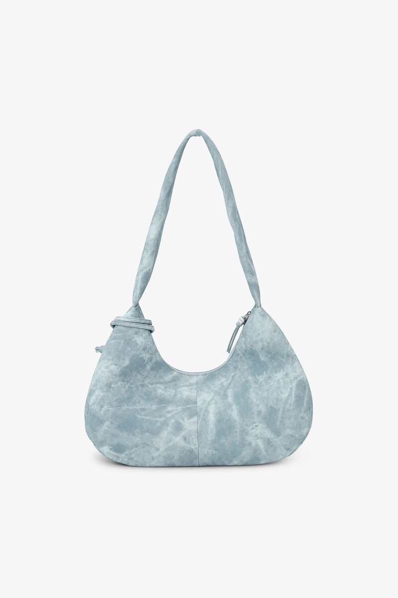 Ganni Celestial Blue Bleached Medium Hobo Bag