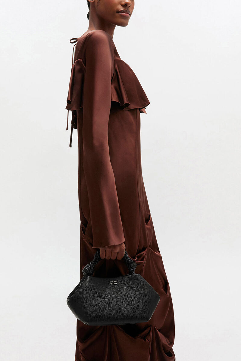 Ganni Black Grained Small Bou Bag