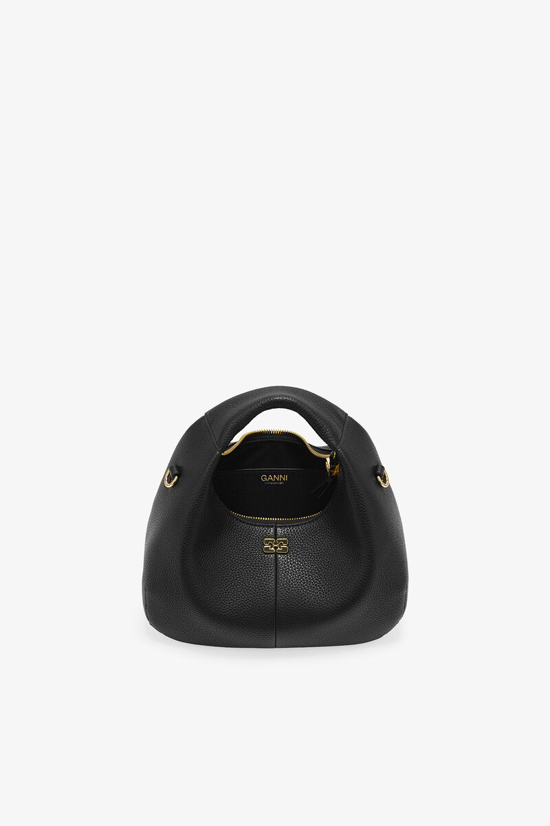 Ganni Black Mini Hobo Bag
