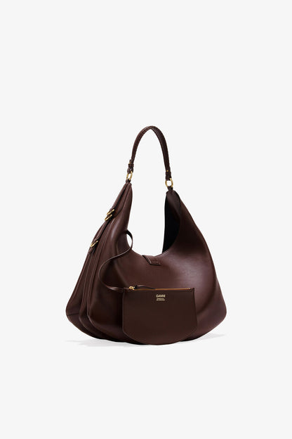 Ganni Chicory Coffee Brown Large Kat Bag