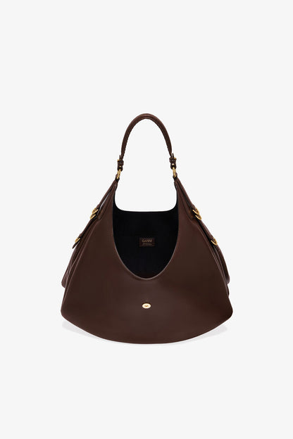 Ganni Chicory Coffee Brown Large Kat Bag