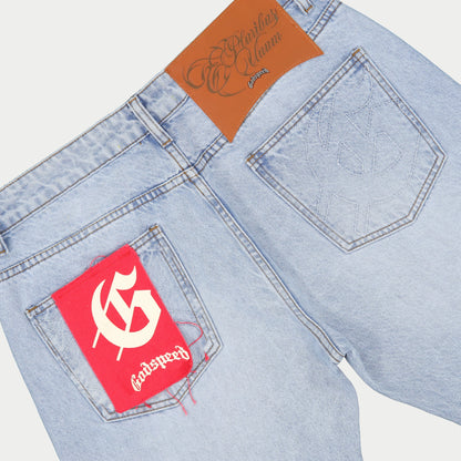 Godspeed Og Logo Flared Denim Stitched (Blue)