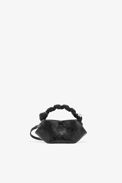 Ganni Croco Black Snake Mini Bou Bag