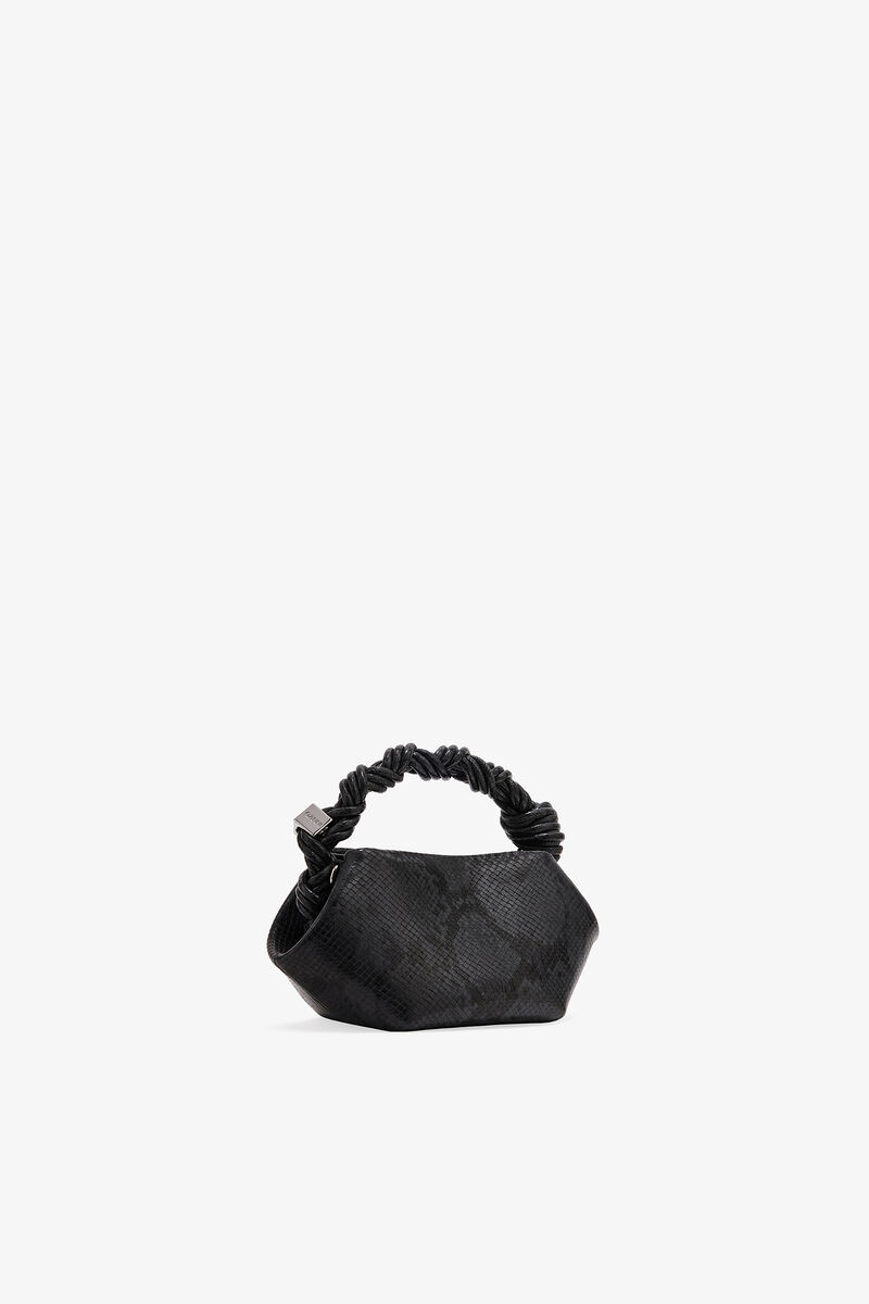 Ganni Croco Black Snake Mini Bou Bag