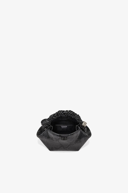 Ganni Croco Black Snake Mini Bou Bag