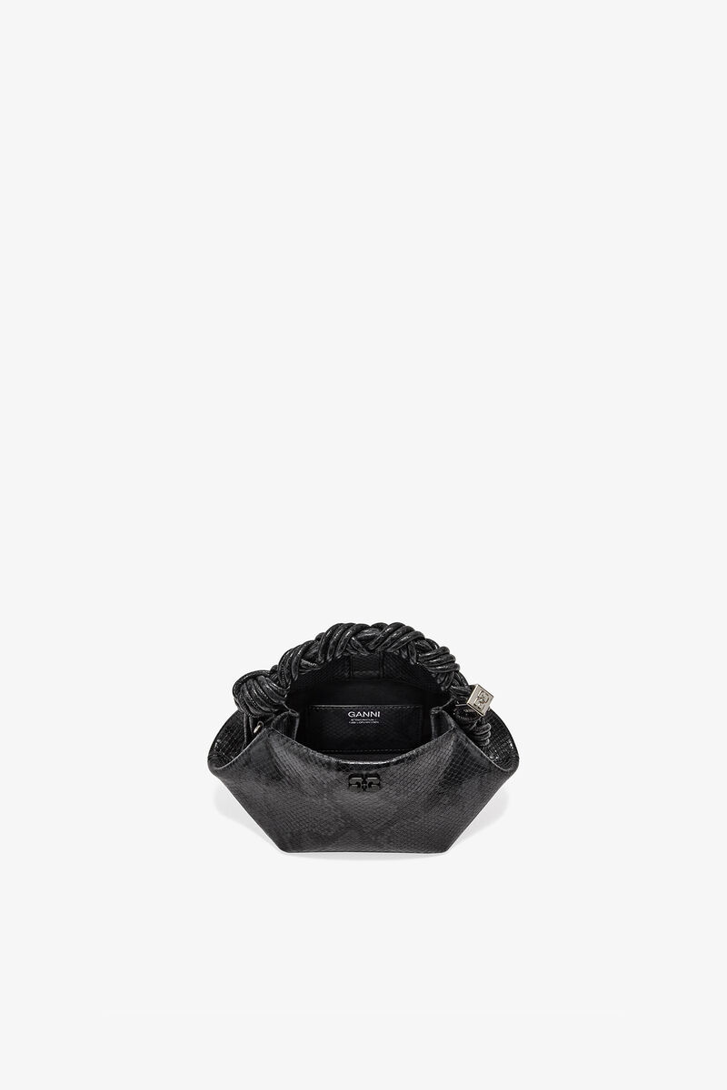Ganni Croco Black Snake Mini Bou Bag