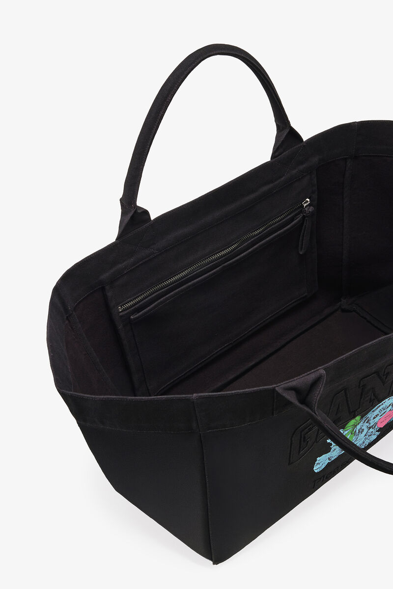 Ganni Phantom Black Puppy Xxl Tote