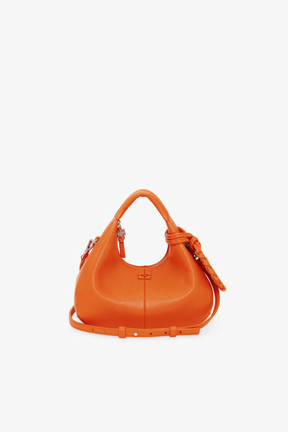 Ganni Russet Orange Mini Hobo Bag