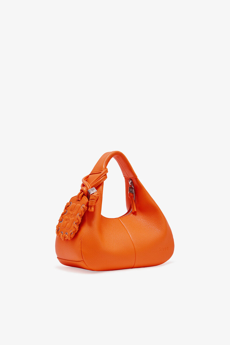 Ganni Russet Orange Mini Hobo Bag