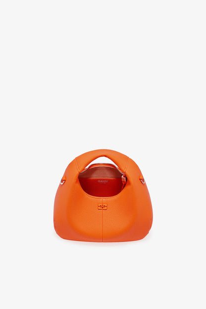 Ganni Russet Orange Mini Hobo Bag