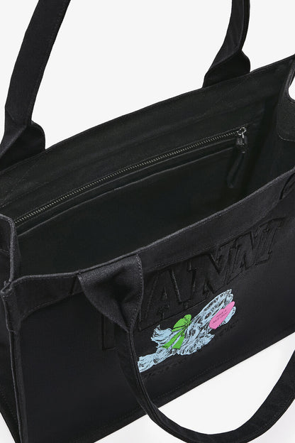 Ganni Phantom Black Puppy Large Tote