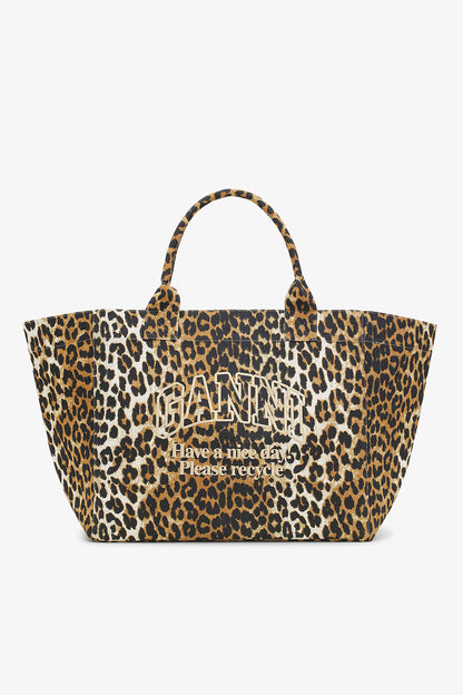 Ganni Leopard Xxl Tote