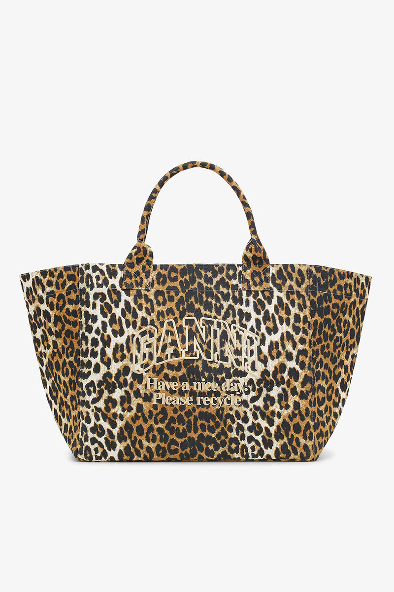 Ganni Leopard Xxl Tote