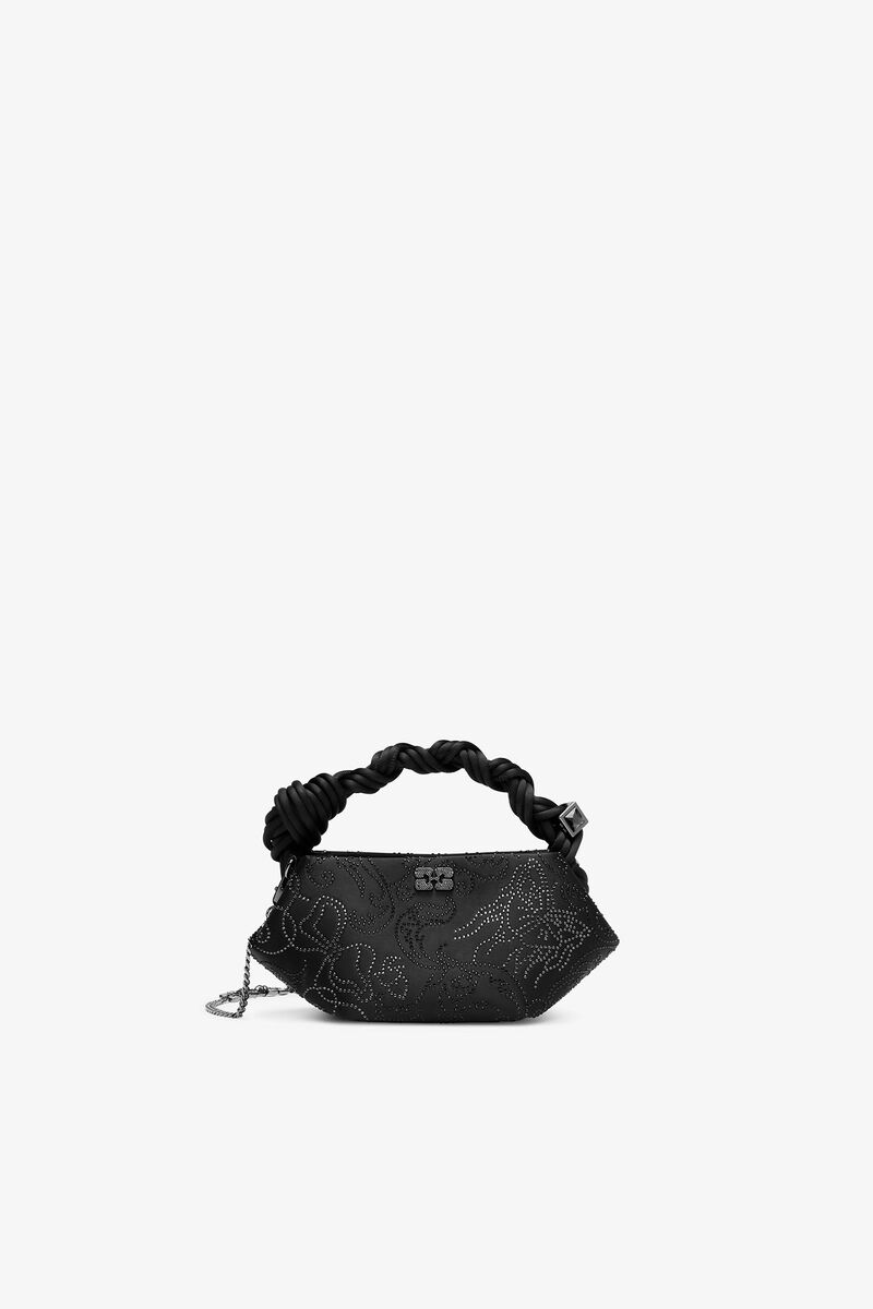 Ganni Black Rhinestone Mini Bou Bag
