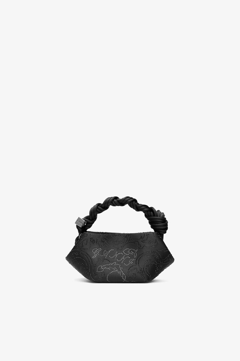 Ganni Black Rhinestone Mini Bou Bag