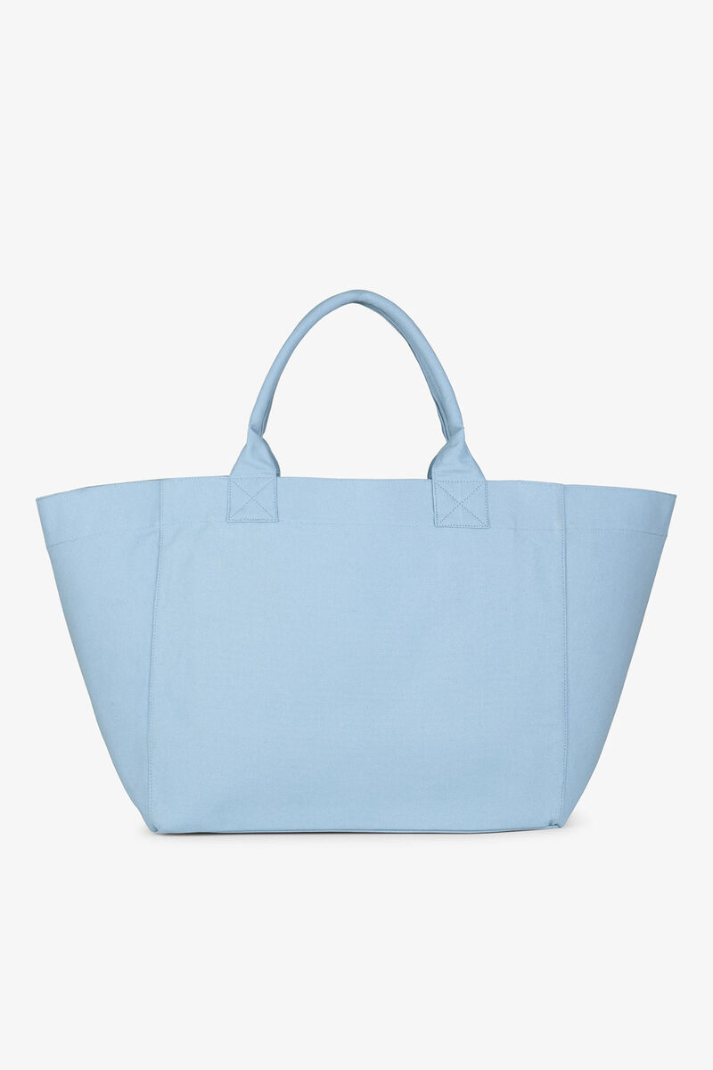 Ganni Soft Chambray Blue Xxl Animal Print Tote