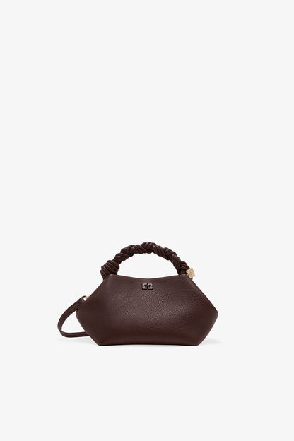 Ganni Chicory Coffee Brown Grained Small Bou Bag