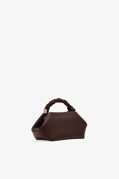 Ganni Chicory Coffee Brown Grained Small Bou Bag