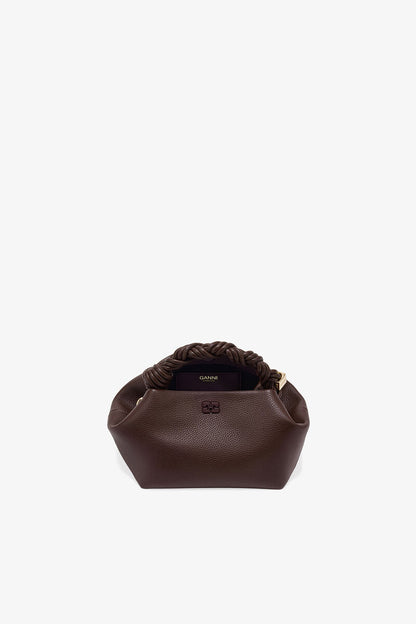 Ganni Chicory Coffee Brown Grained Small Bou Bag