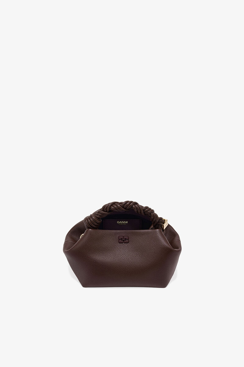 Ganni Chicory Coffee Brown Grained Small Bou Bag