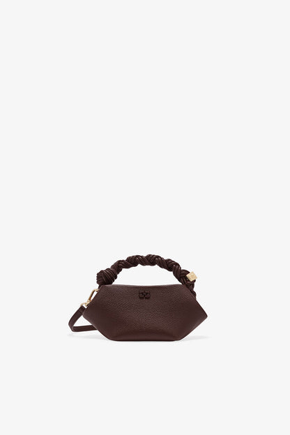 Ganni Chicory Coffee Brown Grained Mini Bou Bag