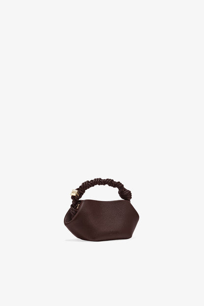 Ganni Chicory Coffee Brown Grained Mini Bou Bag