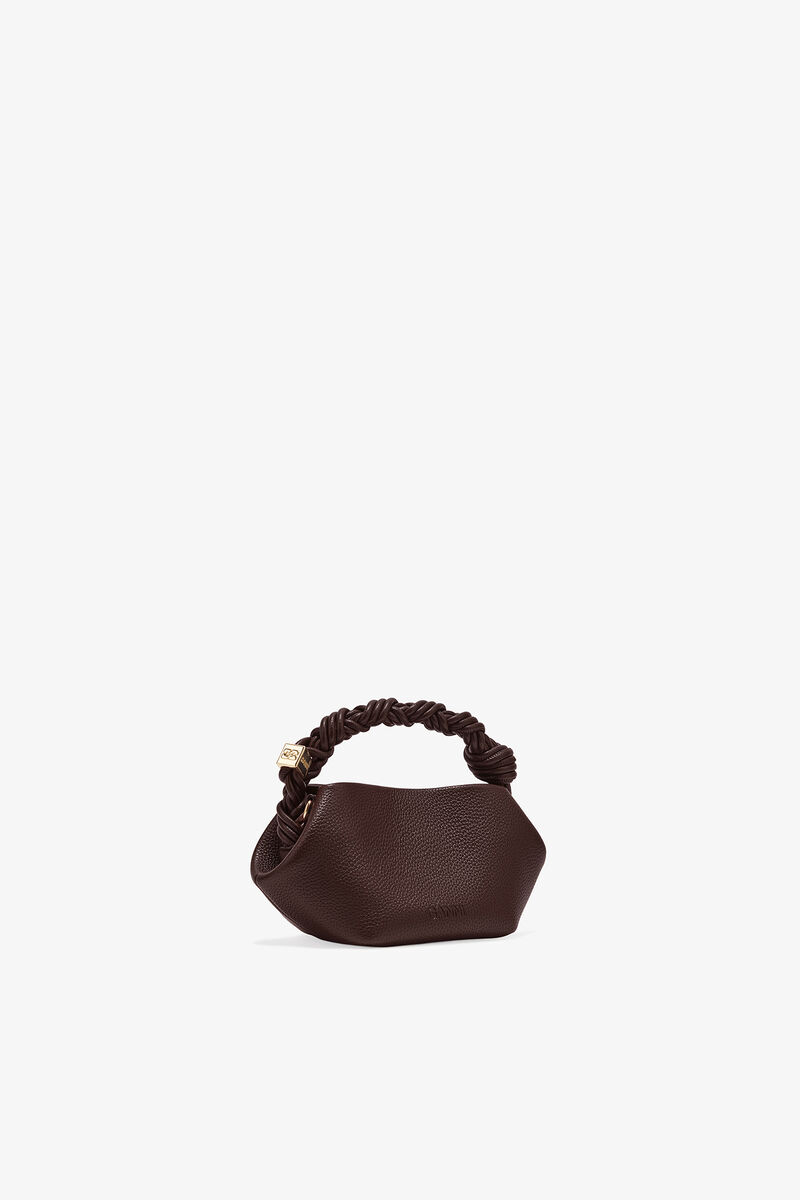 Ganni Chicory Coffee Brown Grained Mini Bou Bag