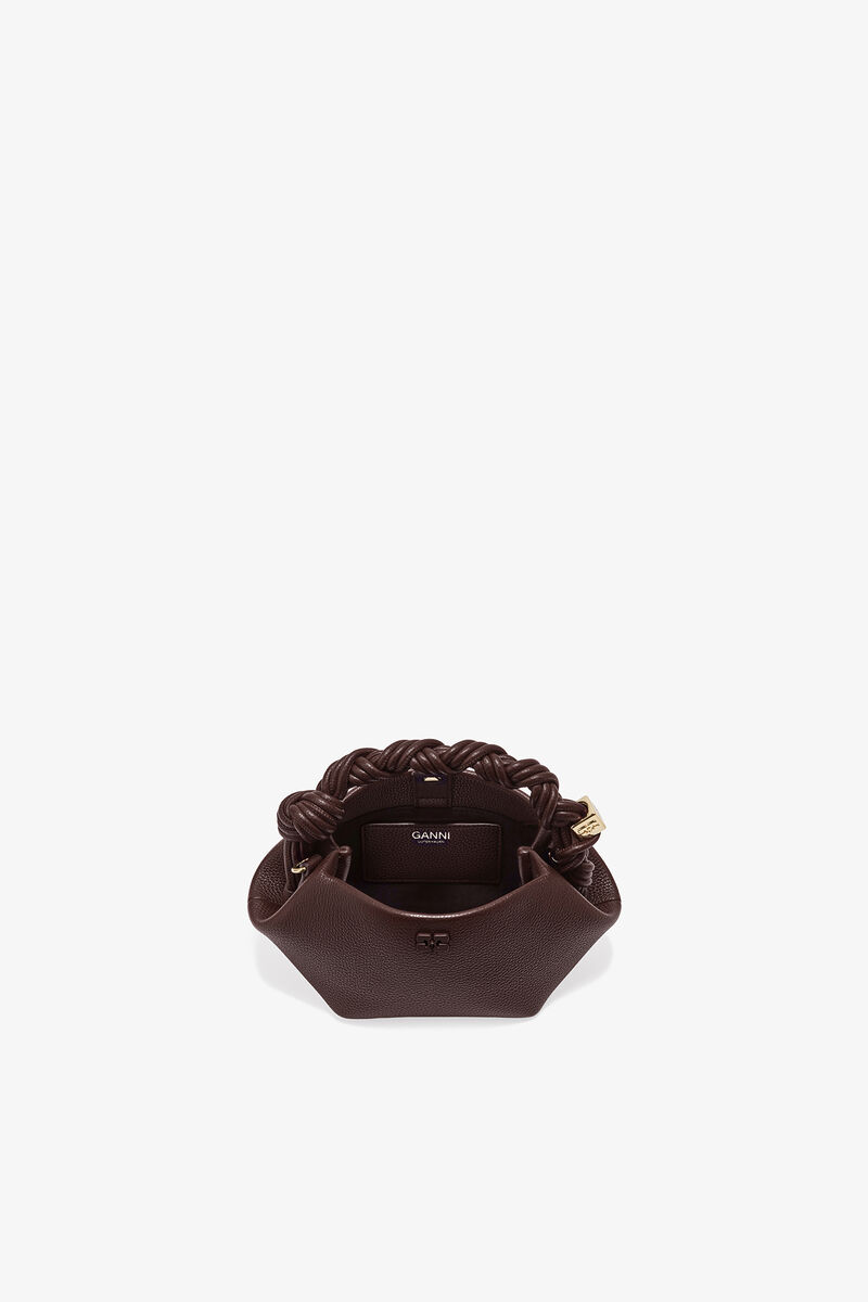 Ganni Chicory Coffee Brown Grained Mini Bou Bag