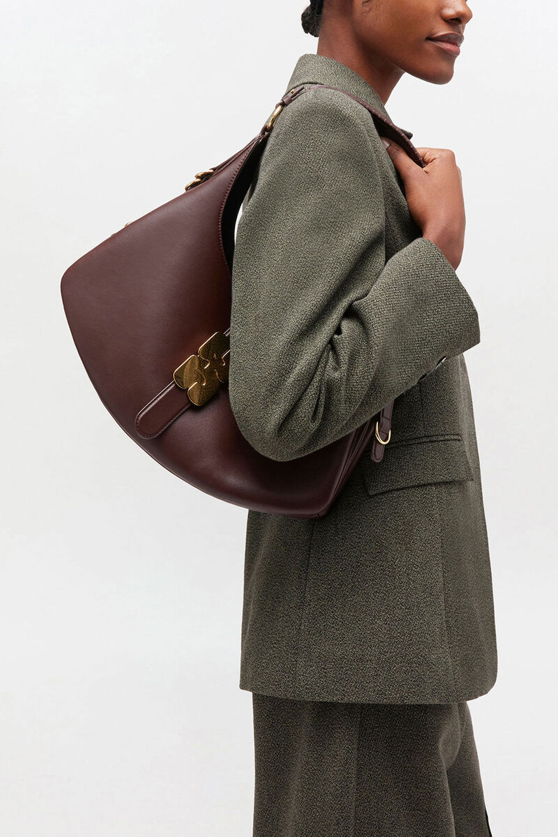 Ganni Chicory Coffee Brown Small Kat Bag