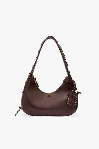 Ganni Chocolate Torte Brown Medium Laces Hobo Bag