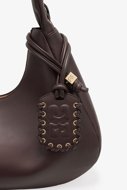 Ganni Chocolate Torte Brown Medium Laces Hobo Bag