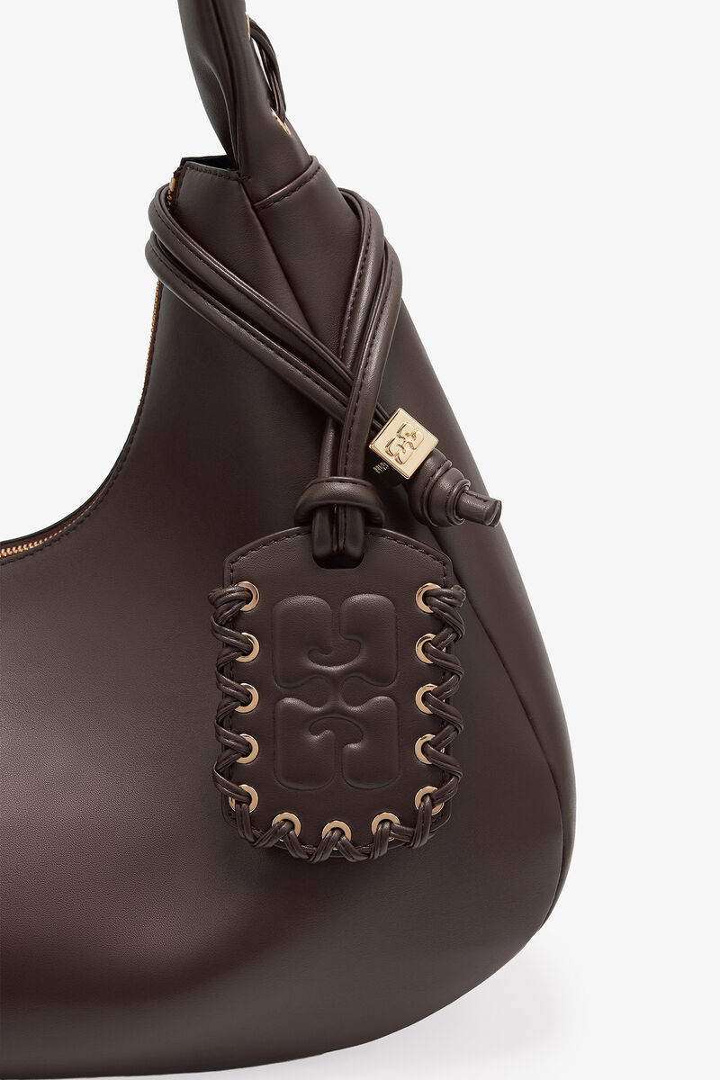 Ganni Chocolate Torte Brown Medium Laces Hobo Bag