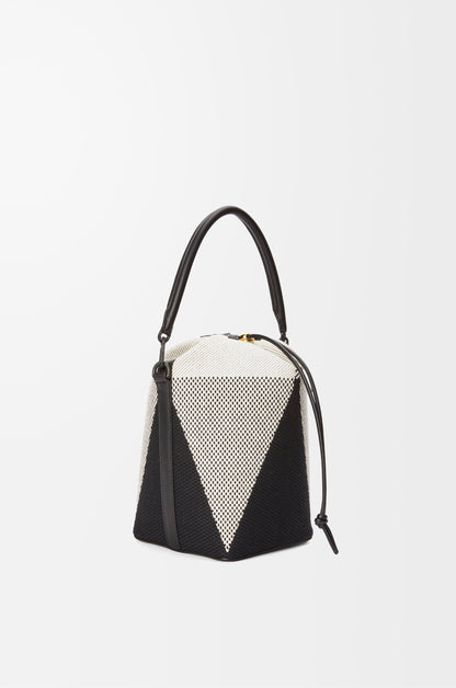 Loewe Treasure Bako bucket in canvas jacquard and calfskin