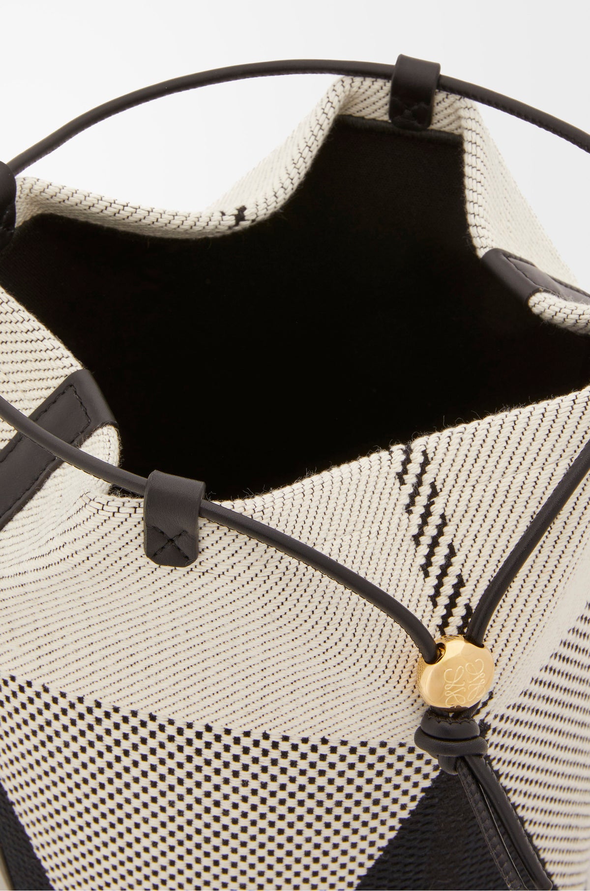Loewe Treasure Bako bucket in canvas jacquard and calfskin